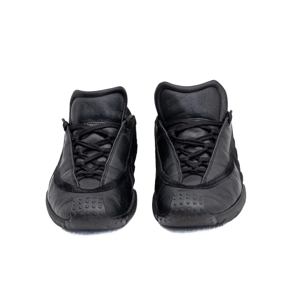 Christian Dior Galliano Era Black Leather‎ Derby Cross Laced Trainers Size US 5
